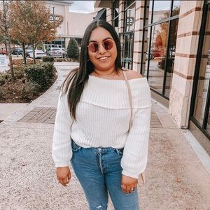 Lulus off the shoulder sweater